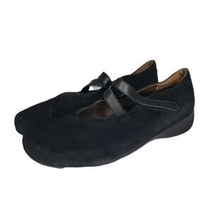 Wolky Passion Mary Jane Black Suede Leather Comfort Shoes Size 41 EU 10 US